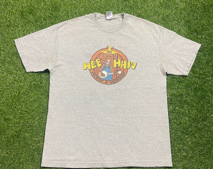 Vintage Hee Haw Pickin' & Grinnin' T Shirt Tee Size Xtra Large Classic Country Farm Banjo Ranch Horses 1990s 90s