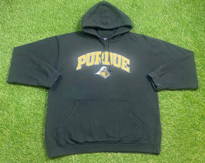 Vintage Purdue University Boilermakers Hoodie Sweatshirt Size Xtra Large XL NCAA College Basketball Indiana Pull Over 1990s 90s