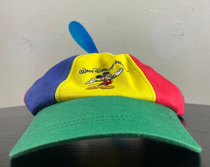 Vintage Mickey Mouse Strap Back Hat Cap Youth OSFA Walt Disney World Magic Kingdom Disneyland 1990s 90s