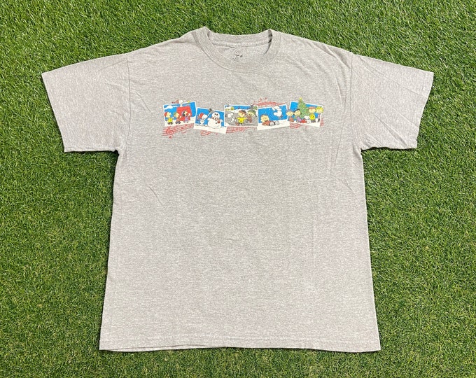 Vintage Charlie Brown T Shirt Tee Size Large L Peanuts Snoopy Classic Cartoon Show Animation Christmas Xmas 1990s 90s