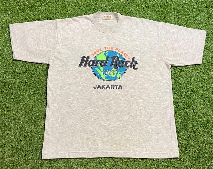 Vintage Hard Rock Cafe Jakarta T Shirt Tee Size Xtra Large XL Indonesia Independence Day Classic Music Hotel 1990s 90s
