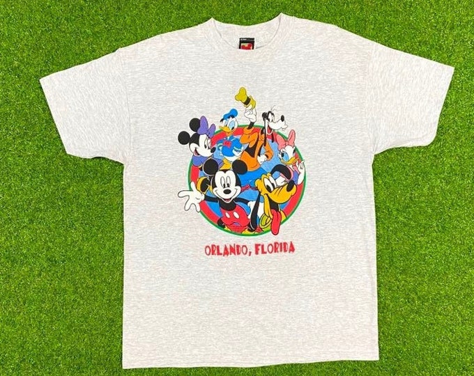 Vintage Disney Mickey Mouse House Orlando Florida Tee T Shirt 1990s Walt Disney World Classic 90s Magic Kingdom Large Made USA L New Tags