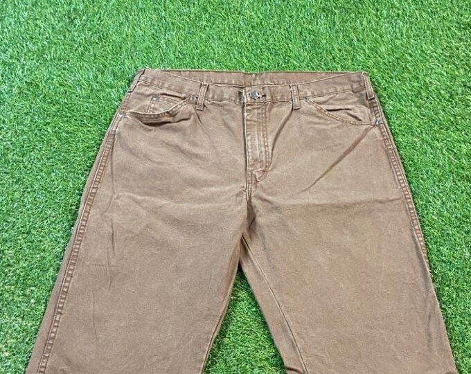 Vintage Dickies Dungarees Jeans Size 36 x 30 Hunting Hiking Quality Work Pants Blanket Lined Work Wear 1990s 90s