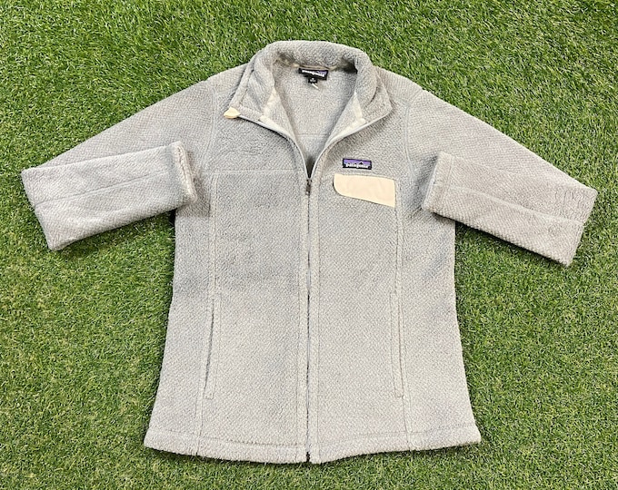 Vintage Patagonia Fleece Sweater Size Medium M Warm Zipper Coat Hiking Coat 1990s 90s