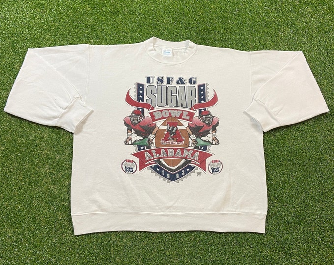 Vintage University of Alabama Sugar Bowl Crewneck Sweatshirt Made USA Size XXL 2XL Crimson Tide NCAA Football Roll Tide Sec 90s 1990s Bama