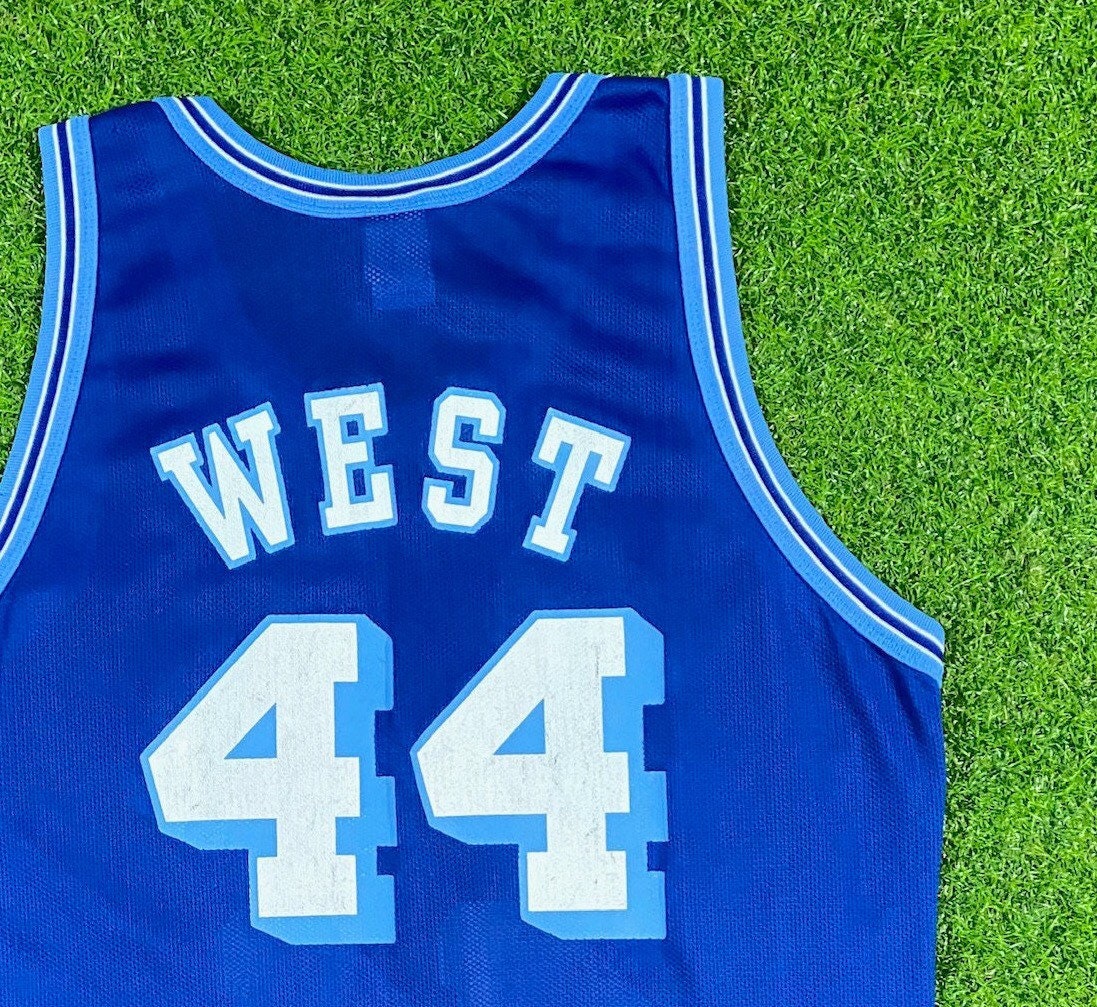 Jerry West Signed Los Angeles Throwback Blue Jersey