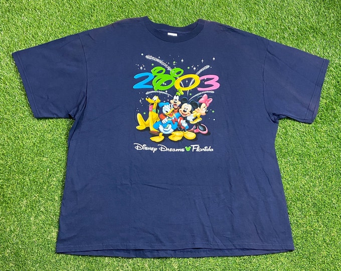 Vintage Disneyland 2003 T Shirt Tee Made USA Size 3X Mickey Mouse Walt Disney World Classic Magic Kingdom WDW 00s