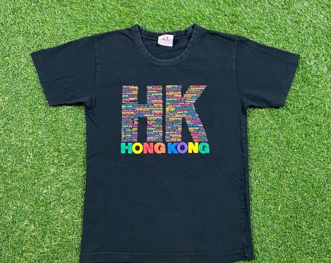 Vintage Hong Kong T Shirt Tee China Dragon Shirts Size Medium M Great Wall of China Souvenir
