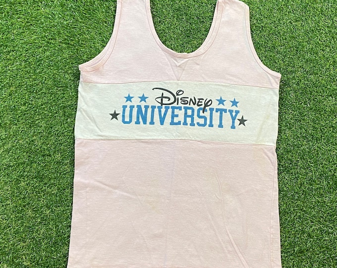 Vintage Disney University Tank Top Shirt Tee Made USA Size Medium M Walt Disney World Magic Kingdom WDW Mickey Mouse 1990s 90s As Is