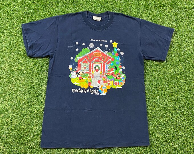 Vintage Mickey Mouse Christmas T Shirt Tee  Size Small S Walt Disney World Classic Mickey XMAS Holiday 1990s 90s