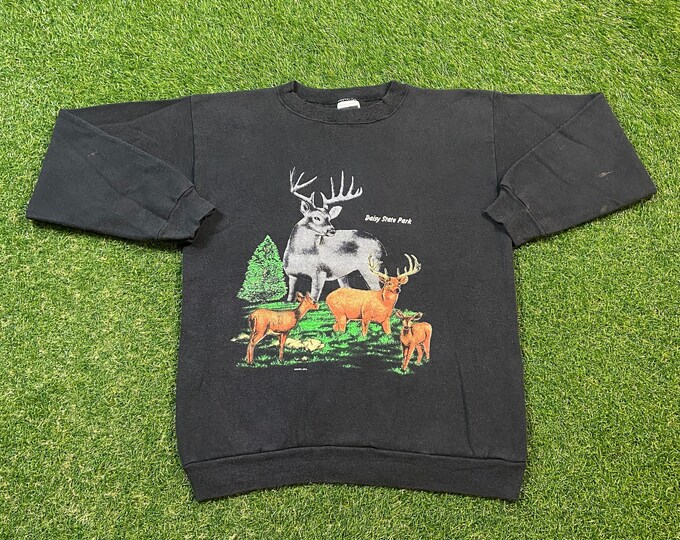 Vintage Daisy State Park Crewneck Sweatshirt Tultex Made USA Size Xtra Large XL Lake Greeson Arkansas 1990s 90s Pull Over Oversized