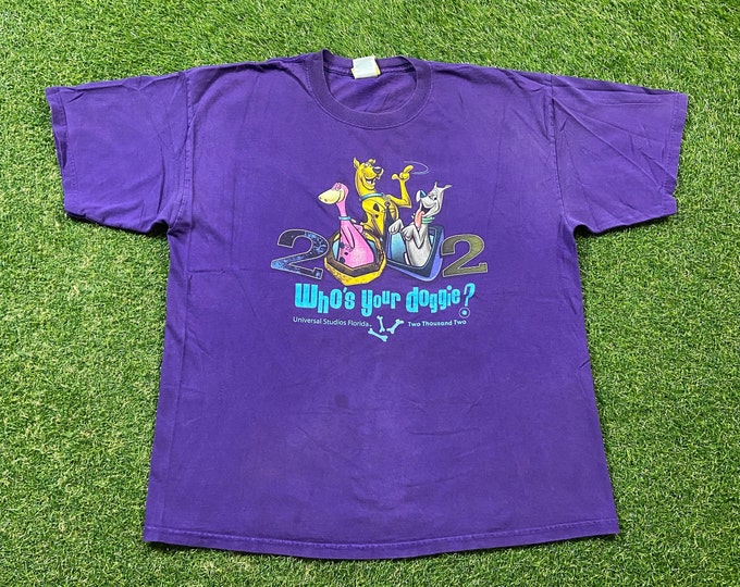 Vintage Scooby Doo Who's Your Doggie? T Shirt Tee Xtra Large XL Cartoon Network Classic Animation 1990s 90s Flintstones Astro Dino Jetsons
