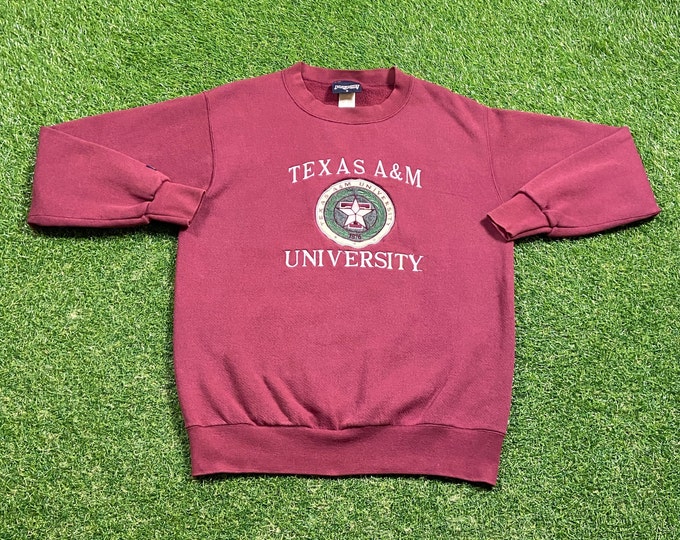 Vintage Texas A&M Aggies Crewneck Sweatshirt Size Small S NCAA College Football College Station Classic Pull Over Oversized 1990s 90s