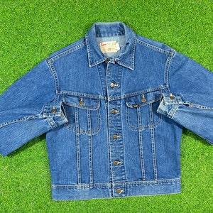Vintage Lee Jean Jacket Size Small Made in USA 1970s 70s American USA Classic Blue Jean Jacket S Button Down Sanfordized