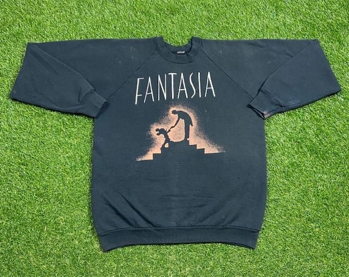 Vintage Fantasia Crewneck Sweatshirt Size Medium M Mickey Mouse Walt Disney World Magic Kingdom Classic WDW 1990s 90s Pull Over