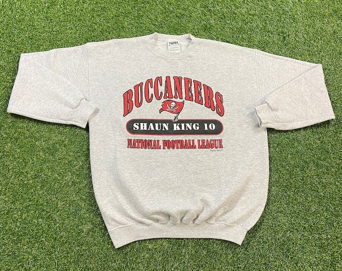 Vintage Tampa Bay Buccaneers Shaun King Crewneck Sweatshirt Tultex Size Large L NFL Football Brady Super Bowl Florida Pull Over Oversized
