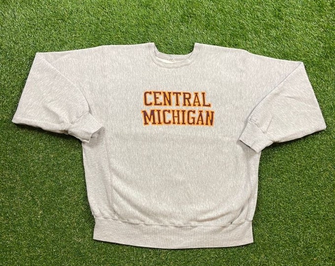 Vintage Central Michigan University Crewneck Sweatshirt Size Xtra Large XL NCAA College Football Detroit Pull Over Oversized