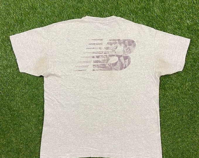 Vintage New Balance T Shirt Tee Made USA Size XXL 2XL Classic Running Shoes American Sports Footwear 1990s 90s