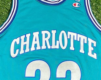 Vintage Charlotte Hornets Alonzo Mourning #33 Jersey Champion Made