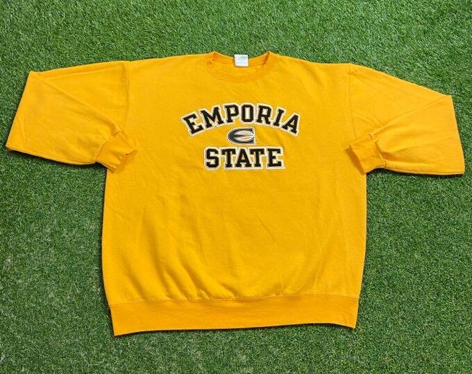 Vintage Emporia State University Crewneck Sweatshirt Champion Size Xtra Large XL NCAA College Basketball Kansas Classic Pull Over Oversized