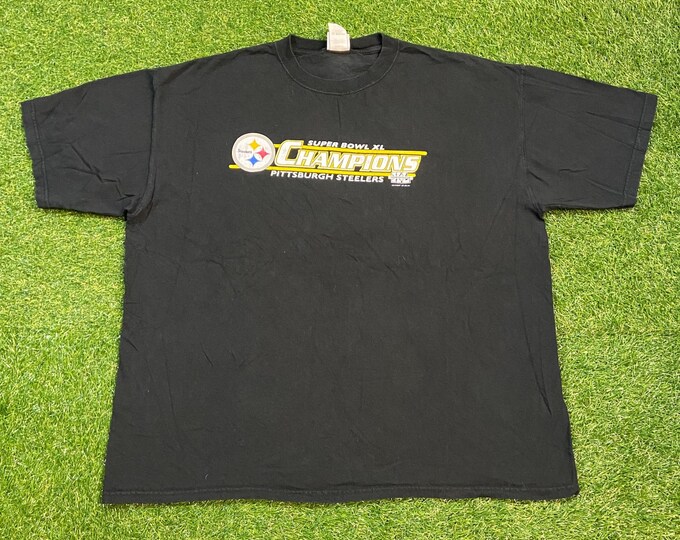 Vintage Pittsburgh Steelers Super Bowl XL T Shirt Tee Size XXL 2XL NFL Football Pennsylvania Big Ben 00s