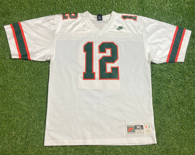 Vintage University of Miami Hurricanes Jersey Jim Kelly Size Xtra Large XL 305 The U Miami Florida NCAA College Football 1990s 90s