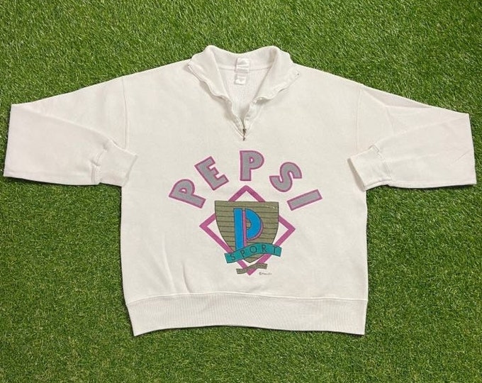 Vintage Rare Pepsi Sweatshirt Size Medium M Classic Cola Soda Soft Drink Pop 1990s 90s Pull Over Oversized