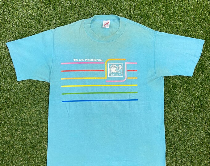 Vintage The New Postal Service T Shirt Tee Jerzees Made USA Xtra Large XL Shipping Receiving Supply Post Office Amazon Delivery 1990s 90s