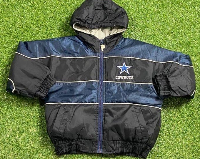Vintage Dallas Cowboys Jacket Size Youth Small NFL Football Texas Warm Aikman 1990s 90s