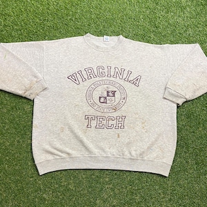 Vintage Virginia Tech University Crewneck Sweatshirt Made USA Size Xtra Large XL NCAA College Football 1990s 90s Pull Over Oversized