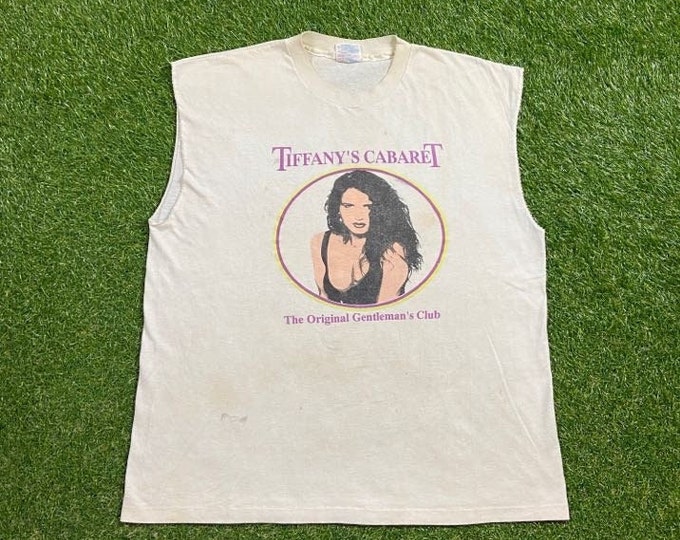 Vintage Tiffany's Cabaret T Shirt Tee Made USA Size Xtra Large XL World Class Men's Club Gentlemen Club Food & Bar 1990s 90s