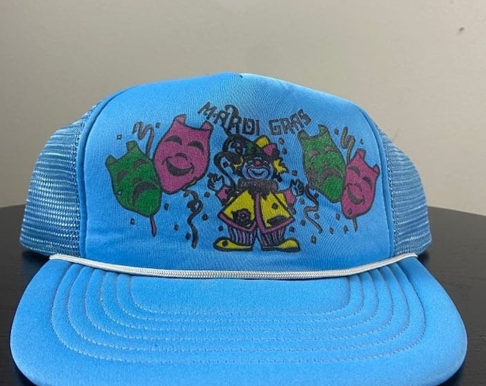 Vintage Mardi Gras Snapback Hat OSFA New Orleans Big Easy Louisiana Festival 1980s 80s