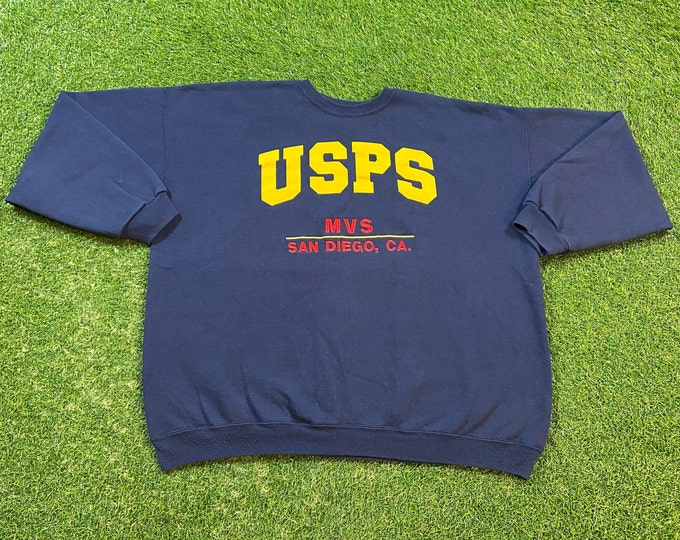 Vintage United States Postal Service USPS Crewneck Sweatshirt Size XXL San Diego CA Shipping Receiving Supply Post Office Delivery Uniform