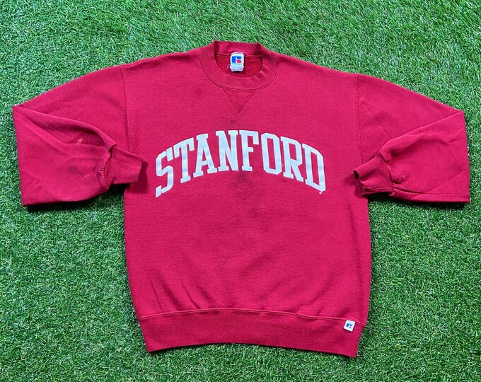 Vintage Stanford University Crewneck Sweatshirt Made USA Size Small S California NCAA Football Classic College 1990s 90s Pull Over Oversized