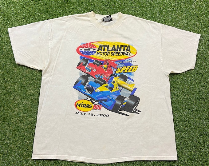 Vintage Atlanta Motor Speedway T Shirt Tee Size XXL 2XL Classic Car Speedway NASCAR Daytona 500 Motorsports ATL Georgia 00s