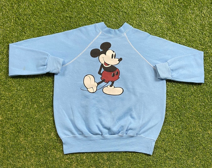Vintage Mickey Mouse Crewneck Sweatshirt Size Large L Walt Disney World Magic Kingdom Disneyland Classic Rare 1990s 90s Pull Over Oversized