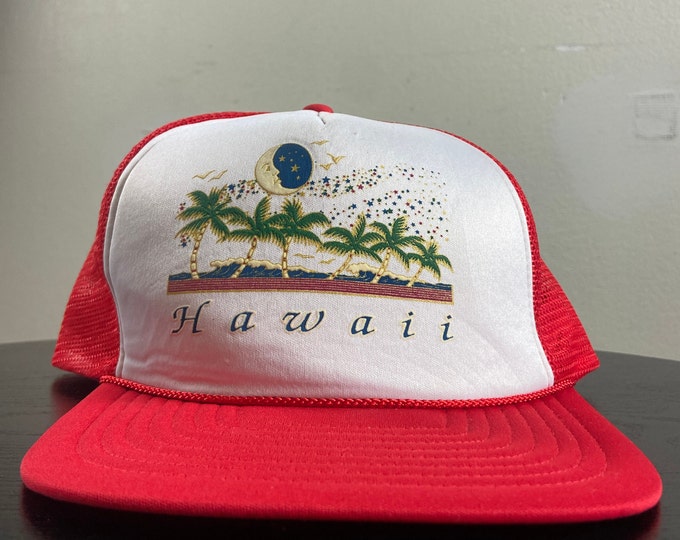 Vintage Hawaii Snapback Hat OSFA Maui Waikiki Honolulu Manoa Island Beach Classic 1990s 90s