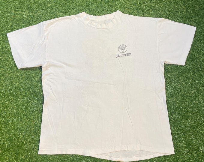 Vintage Green Bay Packers Super Bowl XXXI Jagermeister T Shirt Tee Size Large L NFL Football Wisconsin Brett Favre German Liquer 1990s 90s