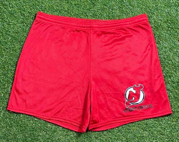 Vintage New Jersey Devils Shorts Russell Athletic Made USA Size Medium M NHL Hockey NJ New York Ny 1990s 90s