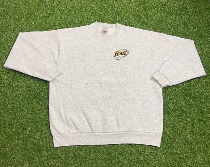Vintage Burnsville Blaze Crewneck Sweatshirt Made USA Size Xtra Large XL Minnesota High School Football 1990s 90s Pull Over Oversized