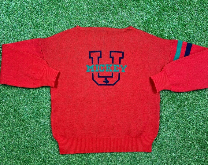 Vintage Mickey Mouse Crewneck Sweatshirt Size Xtra Large XL Walt Disney World WDW Disneyland Pull Over Oversized Off The Shoulder