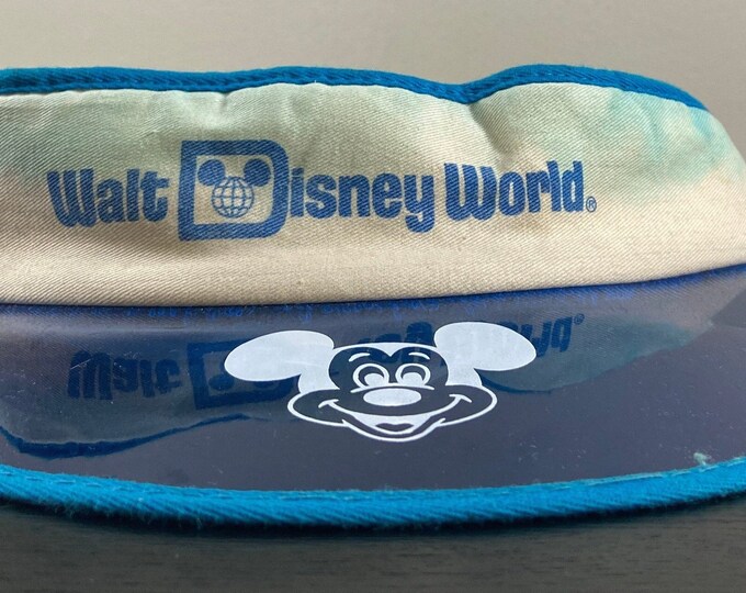 Vintage Walt Disney World Visor Hat Cap OSFA Magic Kingdom Epcot Center Disneyland Mickey Mouse 1970s 70s 80s 1980s