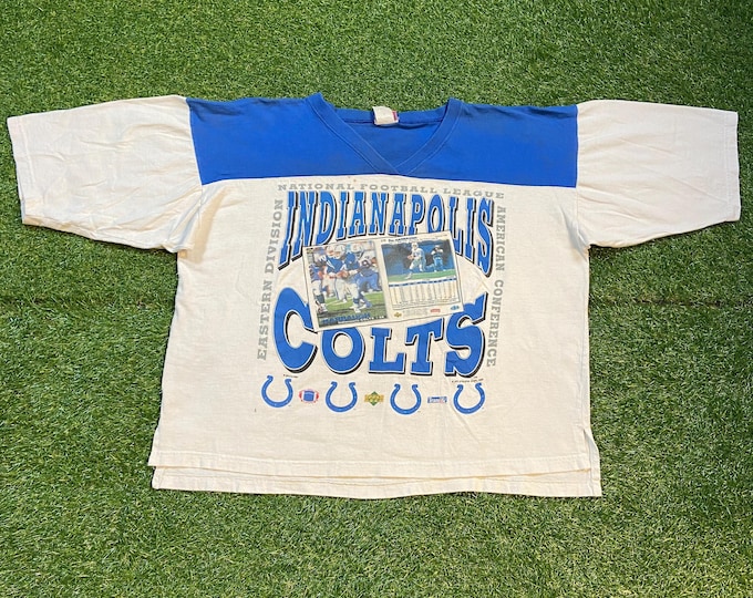 Vintage Indianapolis Colts T Shirt Tee Size XXL 2XL NFL Football AFC Indiana Peyton Manning 1990s 90s