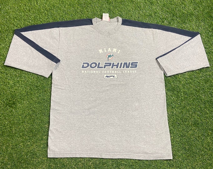 Vintage Miami Dolphins Long Sleeve Shirt Size Xtra Large XL NFL Football Afc MIA Florida Dan Marino 1990s 90s