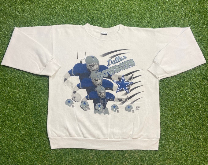 Vintage Dallas Cowboys Crewneck Sweatshirt Made USA Size Xtra Large XL NFL Football Classic Texas 1990s 90s Pull Over Oversized