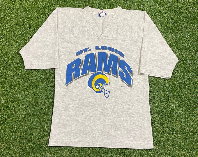 Vintage St Louis Rams T Shirt Tee Size Medium M NFL Football Missouri Los Angeles 1990s 90s