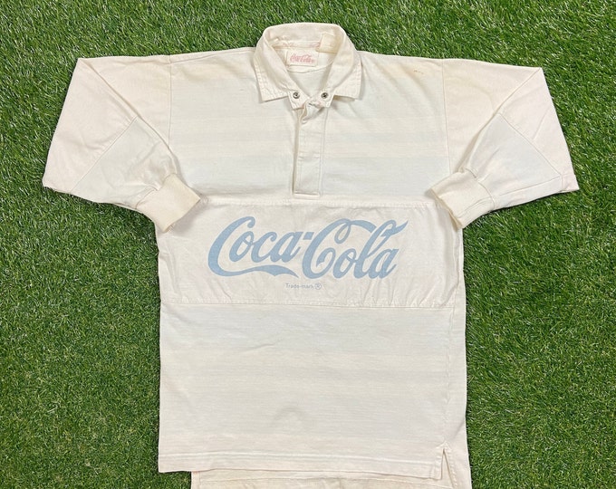 Vintage Rare Coca Cola Coke Polo Sweatshirt Size Small S Classic Cola Soda Pepsi Pull Over Oversized Comfy Cozy Warm
