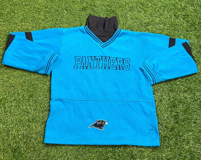Vintage Carolina Panthers Sweatshirt Size Youth XL NFL Football NFC Charlotte North Carolina Pull Over Oversized 1990s 90s
