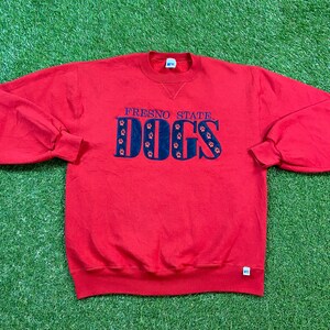 Vintage Fresno State Dogs Crewneck Sweatshirt Russell Athletic Made USA Size Large L NCAA College Football California State University 1990s