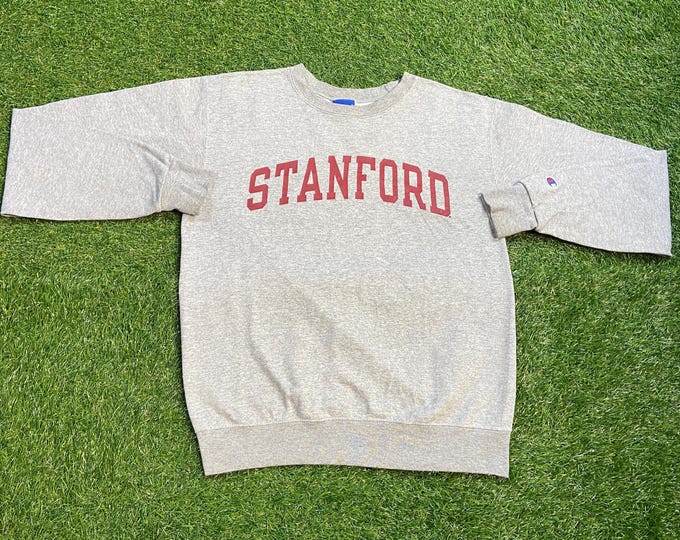 Vintage Stanford University Crewneck Sweatshirt Champion Size Small S California NCAA Football Classic College 1990s 90s Pull Over Oversized